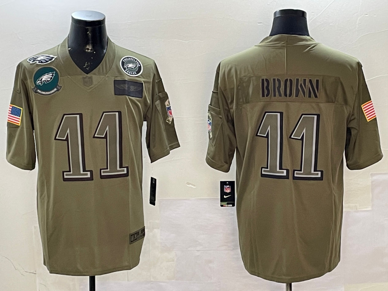 Men Philadelphia Eagles 11 Brown green 2025 Nike NFL jersey style 010
